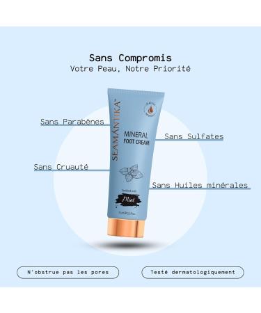 SEAMANTIKA - Cr me Pieds Min rale l Huile de Menthe - Hydratante et Rafra chissante - Convient tous les Types de Peau - R pare Talons Fendill s - Sans Parab nes Sulfates Huiles min rales - 75 ml - Buy Online on GoSupps.com