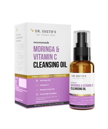 Dr. Sheth's Moringa & Vitamin C Face Cleansing Oil | For Deep Pore Cleansing | Removes Makeup & Impurities Hydrates | Suits All Skin Types | Men & Women | 50 ml