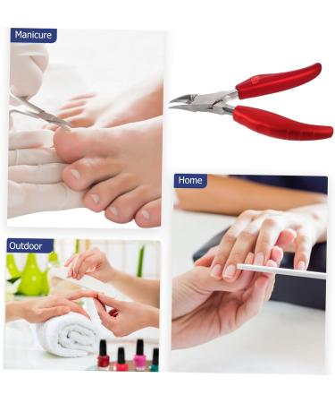 IWOWHERO Folding Hawk Mouth Pliers Cuticle Nail Clippers Heavy Duty Nail Clipper Cuticle Pusher Pedicure Nail Toenail Clippers Stainless Steel Red Handle Rubber and Plastic - Buy Online on GoSupps.com