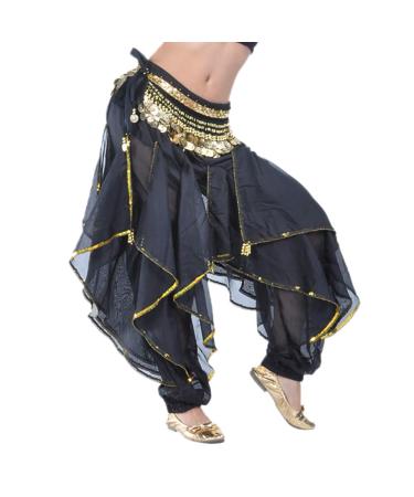 BellyLady Belly Dance Harem Pants Tribal Baggy Arabic Halloween Pants Black