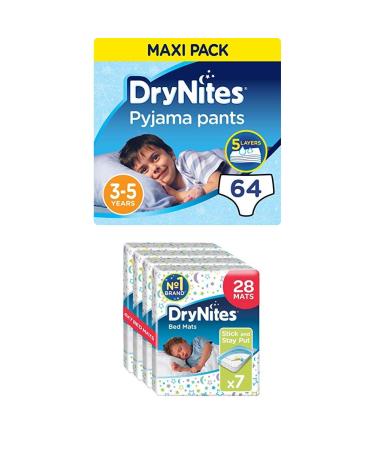 Huggies DryNites absorbent night diapers for boys (3-5 years) 64 pieces including 28 x mattress insert for boys Set 1