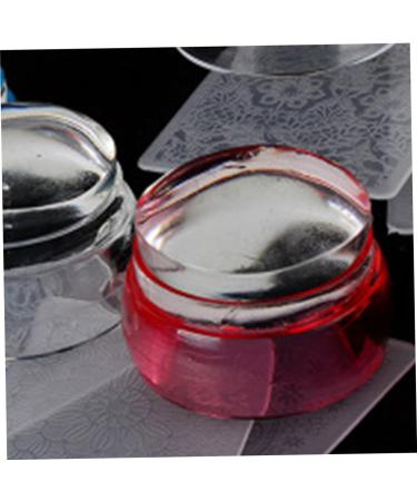 minkissy 2 Set Nail Art Stamping Tool Nail Stamping Plate Nail Stamper Clear Nail Polish Transparent Nail Polish Nail Art Tool Nail Tools Nail Art Stamper Manicure Mold 3*3*2cm Red - Buy Online on GoSupps.com