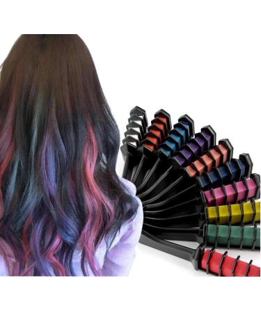 10pcs Temporary Hair Chalk Hair Color Comb Washable Hair Dye Salon Party Set -HnQ - Buy Online on GoSupps.com