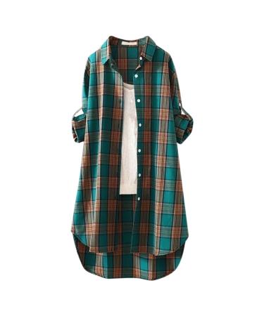 Women Cotton Linen Shirts Casual Short Sleeve V Neck Blouse Button Up Ladies Office Work Loose T Shirt Plus Size Summer Tee Tops 148-qppoj-green-e L