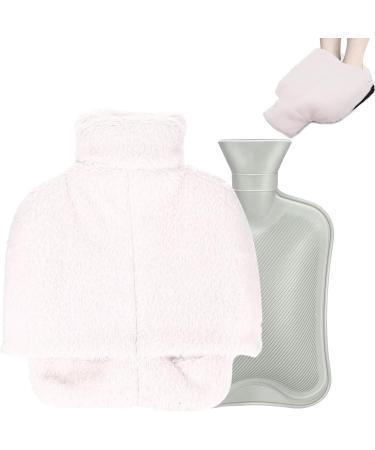 Foot warmer hot water bottle 2l large foot warmers 2 in 1 hot water bottle for the feet foot warmer without electricity foot warmer hot water bottle feet beige plush+gray