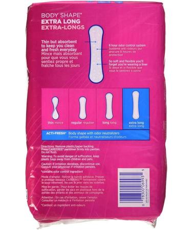Carefree Body Shape Extra Long Unscented 93 Count - Pack of 1 - Buy Online on GoSupps.com
