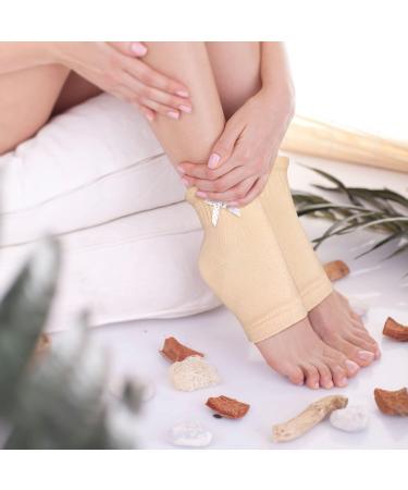 Migliore Moisturising Cotton Gel Heel Socks - 2 Pairs for Cracked Heels, Dry Feet - Natural Jojoba, Olive, Vitamin - Open Toe Design - Women Men - Pastel Pink - Buy Online on GoSupps.com