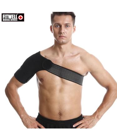 Compression Shoulder Brace for Men & Women | Adjustable Medical-Grade Support | Relief for Shoulder Pain & Torn Rotator Cuff Injuries - Buy Online on GoSupps.com