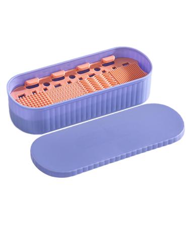 AIYING Makeup Brush Cleaning Mat - Drying Rack Makeup Sponge Cleaner Storage Box | Portable Dustproof Cleaning Tool for Makeup Brushes Sponges Three Generations of Purple