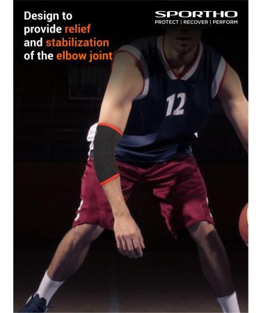 NIVIA Orthopedic Performance Slipin Elbow Support BlackRed Size Extra Large Material Neoprene Pain Relief Gym Sports Exercise Workout Cycling - Buy Online on GoSupps.com