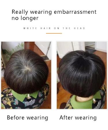 99 Mini Toupee Top Piece Closure Clip in Real Human Hair Crown Topper Silk Straight Hair Light Bang Extensions Handing Needle Thinning Hair 10 cm/905 - Buy Online on GoSupps.com