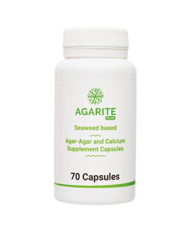 Agarite Plus Agar-Agar and Calcium Supplement 70 Capsules. Ingredients are 100% Natural Organic and Vegan.
