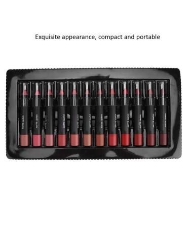 12-Piece Exquisite Gift Box Matte Lipstick Set | Waterproof Non-Stick Lip Gloss & Pencil Crayon Kits for Perfect Lips - Ideal for Gifts - Buy Online on GoSupps.com