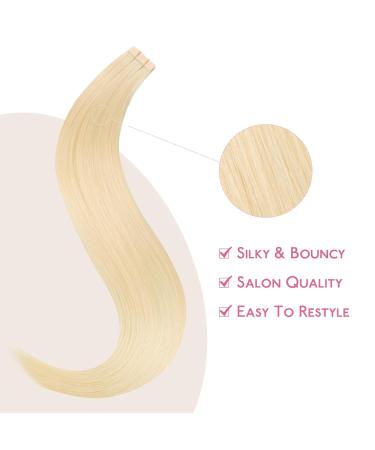 Buy If-Salt Tape Extensions - Real Hair Platinum Blonde 30cm | Invisible Smooth Tape-In Hair Extensions - 10pcs #60A - Buy Online on GoSupps.com