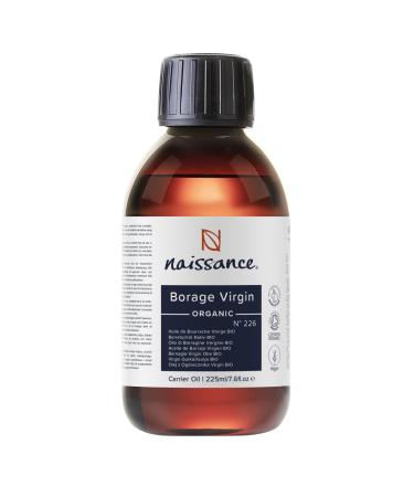 Naissance Organic Borage Oil (No. 226) - 225 ml - Rich in GLA (Gamma-Linolenic Acid) - for Skin, Face, Body, Hair, Massage, Vegan