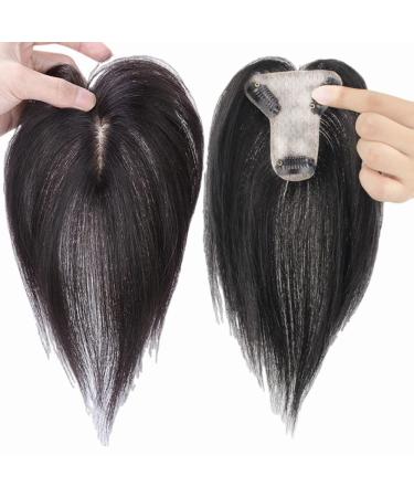 Anemone Jewelry 10inch Human Hair Topper with Fringe Bangs, Silk Base Thin Clip-In Toupee for Women - Light Natural Color - Buy Online on GoSupps.com