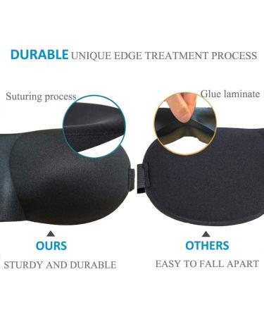 2 Pack Eye Mask for Sleeping - Lightweight & Comfortable 3D Contoured Eyeshade for Men and Women - Perfect for Travel, Shift Work, and Naps - Black & Blue - Buy Online on GoSupps.com