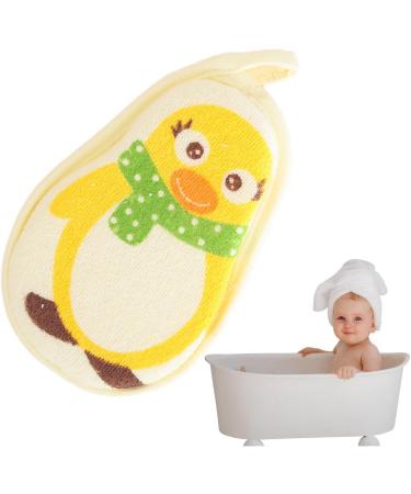 Bath Sponge for Children Sponge for Children for Bathing Cartoon Cleaning Sponge Reusable Body Washer Cute Bathroom Accessories for Sensitive Skin Children Shower Yellow Penguin - Buy Online on GoSupps.com