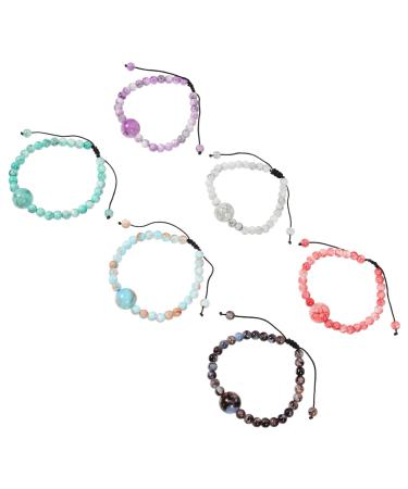 Healifty Motion Sickness Glasses Motion Sickness Bands 6Pcs Bead Bracelets Set Adjustable Delicate Handmade Beaded Hand Wrist Decor for Women Girls Motion Sickness Glasses Motion Sickness Bands