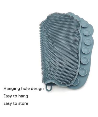 Wall-Mounted Foot Scrubber for Shower - Hands-Free Back Washing Brush with Suction Cups | Anti-Slip Gray Bathroom Foot Cleaner - Buy Online on GoSupps.com