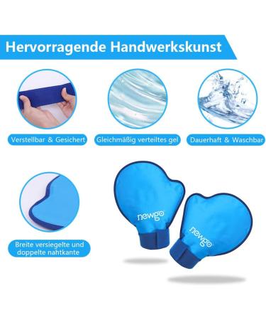 Newgo Cooling Gloves for Chemotherapy - 2 Piece Gel Cold Warm Compress for Wrist Hand & Finger Relief | Ideal for Chemo & Rheumatism - Blue - Buy Online on GoSupps.com