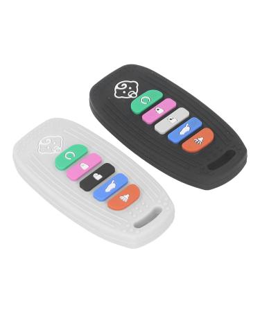 Silicone Teething Toys 2Pcs Hanging Remote Control Shape Teethers Soothing Babies Chew Toys 10 x 5cm