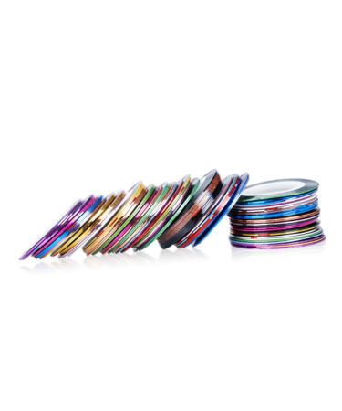 FRCOLOR 60 Rolls/2 Sets Foil Stickers Nail Tape Strips for Art Sticker Adhesive Tape Decorate Dispenser Manicure