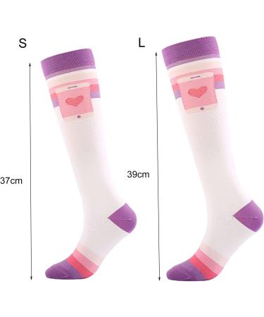 SANWOOD Long Dot Heart Compression Socks - Anti-Friction & Anti-Pilling - White - Adult L - International Shipping Available - Buy Online on GoSupps.com