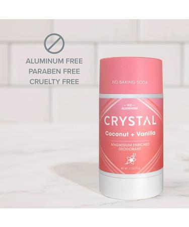 Crystal Coconut Vanilla Magnesium Deodorant Stick Bundle Aluminum-Free, Baking Soda-Free, Odor-Fighting Formula (2.5oz x 2) - Buy Online on GoSupps.com