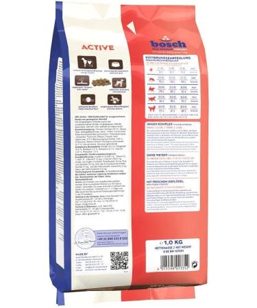 Bosch HPC Active Dry Dog Food - High-Energy Nutrition for Active Adult Dogs | 1 kg Pack | All Breeds - Buy Online on GoSupps.com