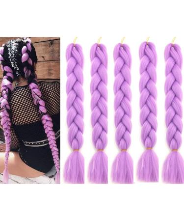 Just Another One 24inch Hair Extensions for Jumbo Braiding Colourful Pre Stretched Hair Heat Resistant Yaki Synthetic African Box Braids Crochet Twist hair for Women Girls & Unisex Purple - Buy Online on GoSupps.com