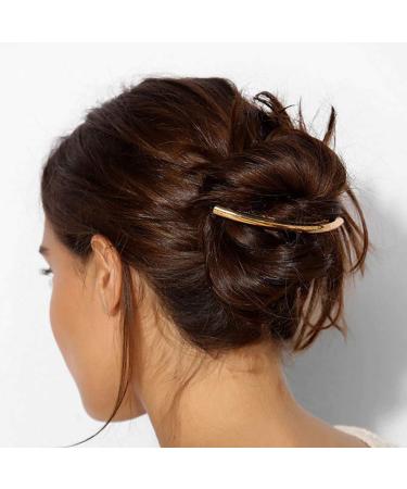 CanB Vintage Golden Hair Barrette - Minimalist Alloy Hair Clip for Women and Girls (Gold) - Buy Online on GoSupps.com