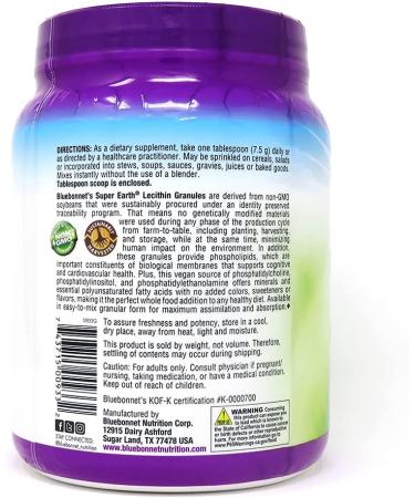 Bluebonnet Nutrition Super Earth Lecithin Granules 1.6 lbs - Non-GMO Soy Lecithin for Health & Wellness - Buy Online on GoSupps.com