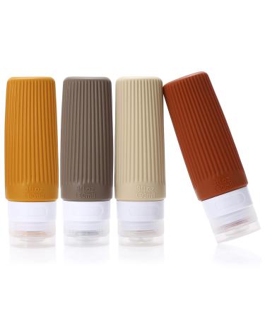 Lufevrm 4 pieces 90ml travel bottles set BPA-free silicone leakproof replaceable. - Buy Online on GoSupps.com