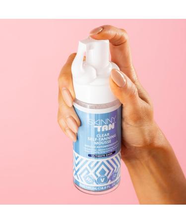 Skinny Tan Clear Self-Tanning Mousse - Fast-Drying Self Tanner with Hyaluronic Acid & Aloe Vera | Ultimate Dark Glow - 4.9 oz - Shop Internationally - Buy Online on GoSupps.com