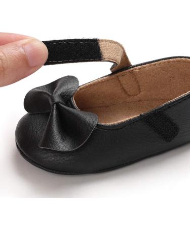 LACOFIA Baby Girls Anti-Slip Mary Jane Shoes | Infant Princess Party Prewalkers 6-12 Months | Bowknot Design | C Black - Buy Online on GoSupps.com