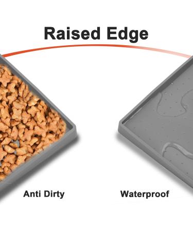 Moacc Slipproof & Waterproof Feed Mats for Dogs & Cats - 47x30cm Gray Point Pattern - Ideal Food Base Underlay - Buy Online on GoSupps.com