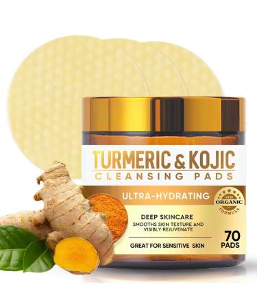 Turmeric Cleansing Pads for Dark Spots - 70 Pcs Turmeric Kojic Acid for Deep Cleansing & Nourishing Skin | Shop Now - Buy Online on GoSupps.com