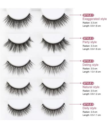 5 Pairs Boxed Magnetic Eyeliner False Eyelash Set Magnetic False Eyelash with Eyeliner with Tweezers for Easy Wear (6006) - Buy Online on GoSupps.com