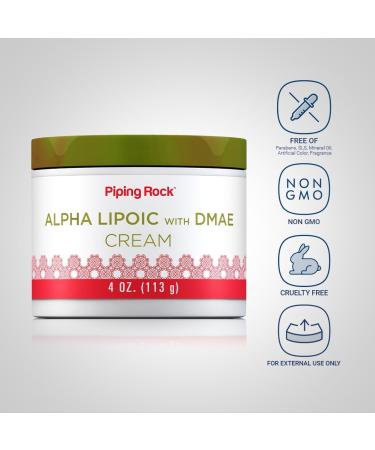 Piping Rock Alpha Lipoic Acid 4 oz | Hydrating & Firming DMAE Cream for Face & Skin | Non-GMO Gluten-Free eCommerce International Shipping - Buy Online on GoSupps.com