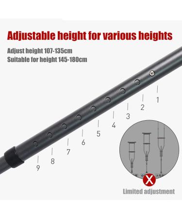 Underarm Crutch Adult Portable Folding Walking Cane F-Shape Adjustable Telescopic Crutch for Seniors Disabled Elderly Decorate Lucky Star - Buy Online on GoSupps.com