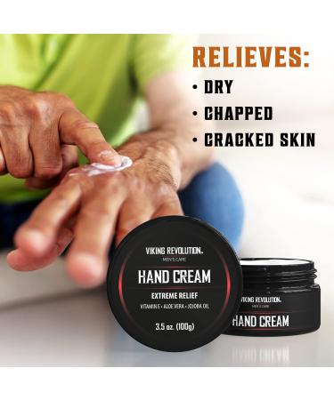 Viking Revolution Men's Hand Cream for Dry Cracked Hands Repair - Aloe Vera Moisturizer with Vitamin E (3.5oz) - Buy Online on GoSupps.com