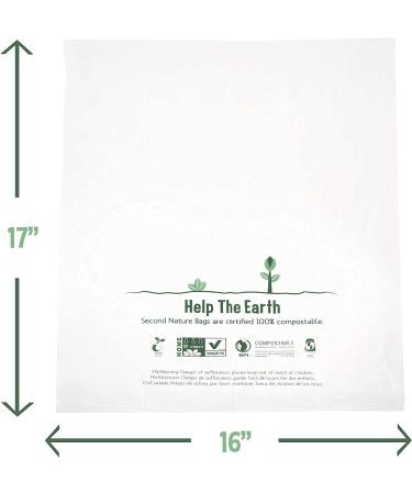 Second Nature Premium Certified 100% Compostable Biodegradable 10L/3 Gallon Kitchen & Home Trash Bags - 100 Pack - Buy Online on GoSupps.com