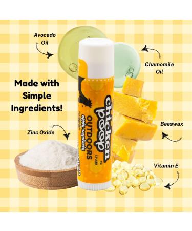 Chicken Poop Sunblock Lip 100% Natural Moisturizer with SPF 35 for Dry Chapped Lips 0.15 oz Outdoors Pack of 5 - Buy Online on GoSupps.com