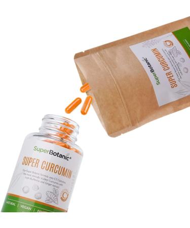 Super Botanic Curcumin Capsules 500mg - 60 Vegan Capsules | C3 Complex with Bioperine & Ginger Extract | 33,000mg Turmeric Equivalent | 100% Natural | Made in UK - Buy Online on GoSupps.com
