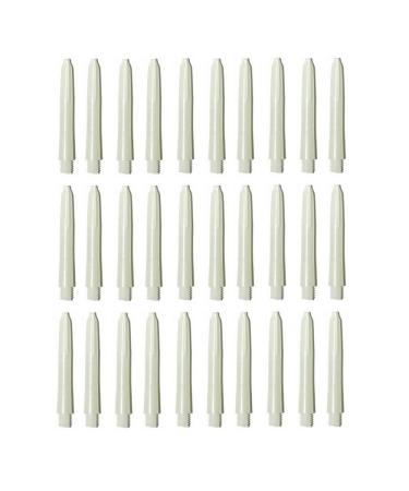 Deflectagrip 10 Sets of 3 (30 Pieces) 2ba White Nylon Dart shafts Short Size 35 mm 1 1/2"