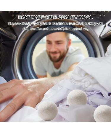 Natural Wool Dryer Balls - 6 Eco-Friendly Felt Balls for Tumble Dryers | Reduce Drying Time & Softens Clothes - Buy Online on GoSupps.com