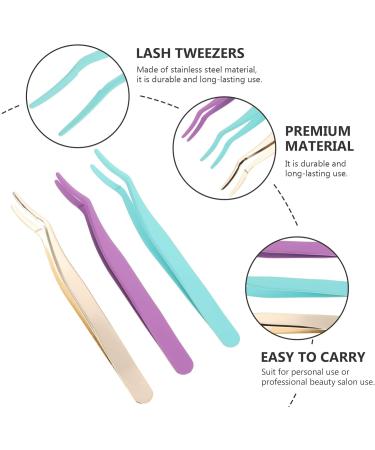 Minkissy 3pcs Eyelash Curler Set - Curved Eyelash Applicator Tool for False Lashes & Nose Trimming - Stainless Steel Lash Cluster Applicator - Buy Online on GoSupps.com