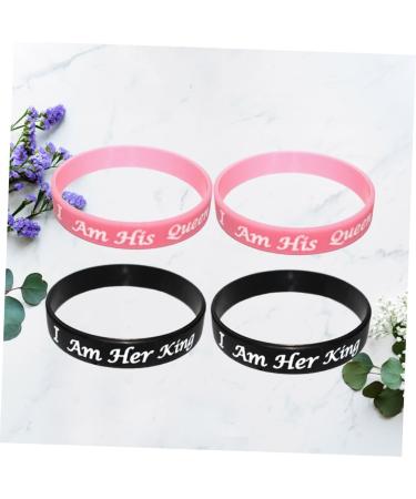 MAGICLULU 4pcs Valentines Day Gift Connecting Bracelets for Couples Wedding Party Gifts Bf and Bracelets Couple Bracelets Valentines Day Bracelets Silicone Slap Bracelets Lovers Earrings As Shown 20X6.4X1.2cm - Buy Online on GoSupps.com