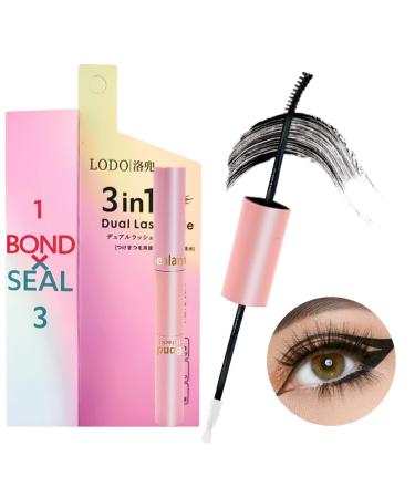 Teksome Bond and Seal Lash Glue | Lash Seal Bond Glue Double-Ended Eyelash Glue Mascara for Women and Girls Long-Lasting Eyelash Glue for Cluster Eyelash Makeup Teksome